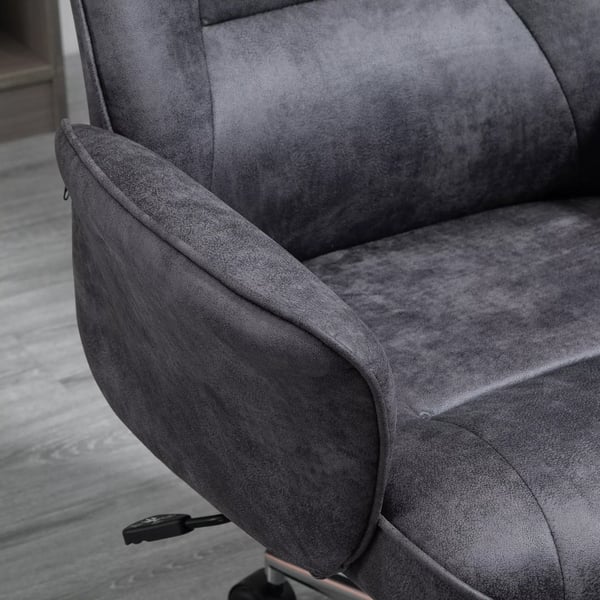 Ergonomisk Kontorsstol Mörkgrå Polyester Höjdjusterbar Gungfunktion 120 kg