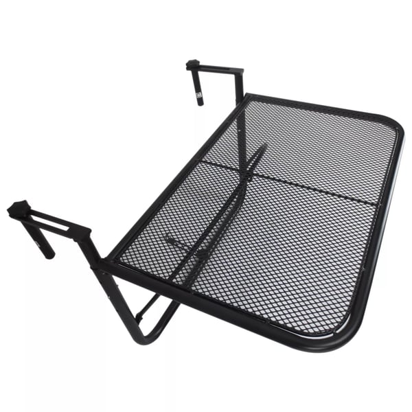Outsunny Balkonghängbord höjdjusterbart fyrkantigt metall svart L60xB56,5xH45cm