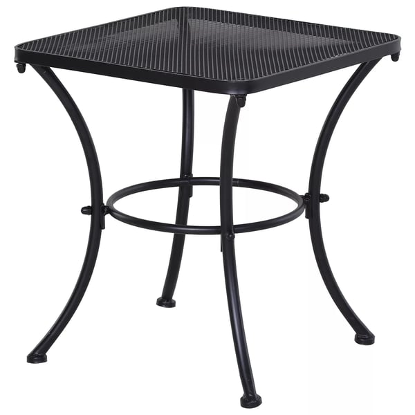Outsunny sidebord, sort havebord, altanbord, sofabord i metal til terrassen, 45x45x50cm