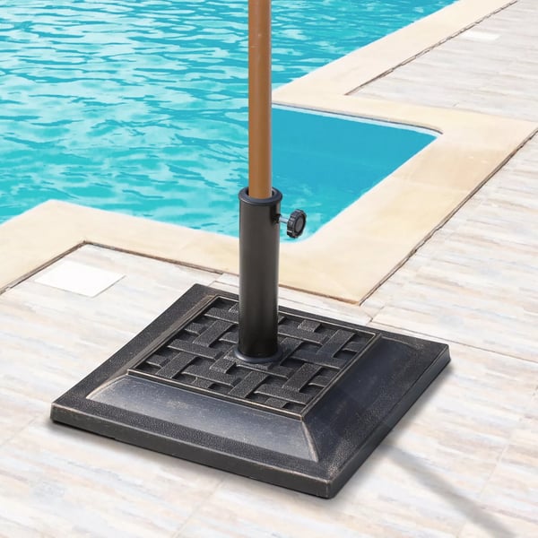 Outsunny parasolfod parasolholder 9 kg 38/48 mm polyesterharpiks bronze L44 x B44 x H33 cm
