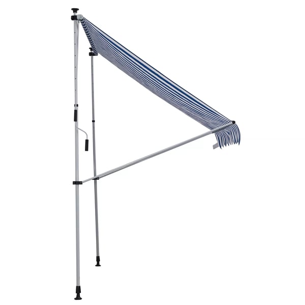 Outsunny Klemmbeslag Markise 200x150 cm Blå/Hvid - Højdejusterbar 1.7-2.8 m - Aluminium/Stål/Polyester