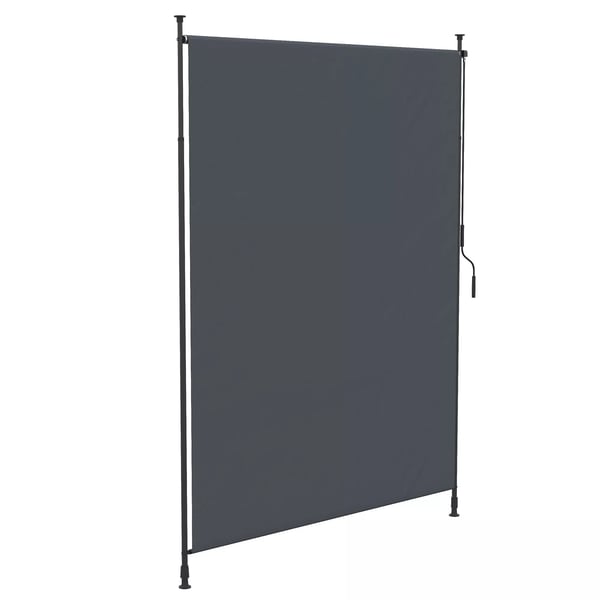 Outsunny lodret markise, 200 x 292 cm vertikal markise, udtrækkelig solbeskyttelse, justerbar sidemarkise, aluminium, grå