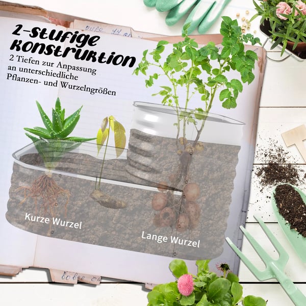 Outsunny Galvaniseret Plantekasse i To Planter, Sølvfarvet, 118x45x30cm