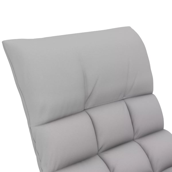 HOMCOM Gyngestol med Fodskammel, Justerbar Ryglæn, Sidekasse, Mikrofiber, Grå - Polyester, Stål