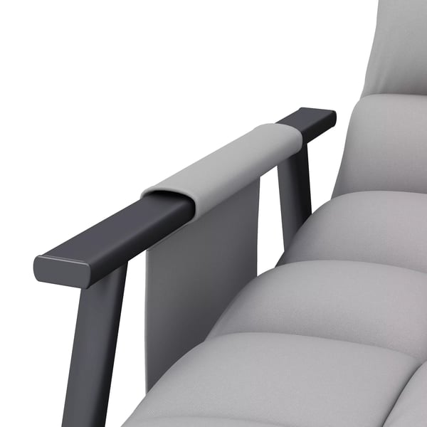 HOMCOM Gyngestol med Fodskammel, Justerbar Ryglæn, Sidekasse, Mikrofiber, Grå - Polyester, Stål