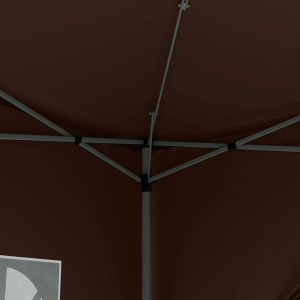 Outsunny Pop-up Pavillon 3x3m - Vandafvisende, Vinterfast, UV50+, Kaffe Polyester, m. 4 Sidepaneler