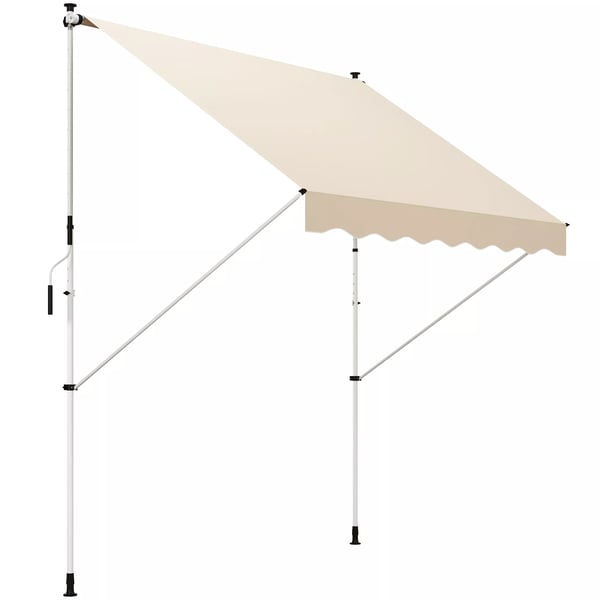 Outsunny Insatsmarkis - Aluminium/Stål/Polyester, Beige 300x150cm - UV-skydd