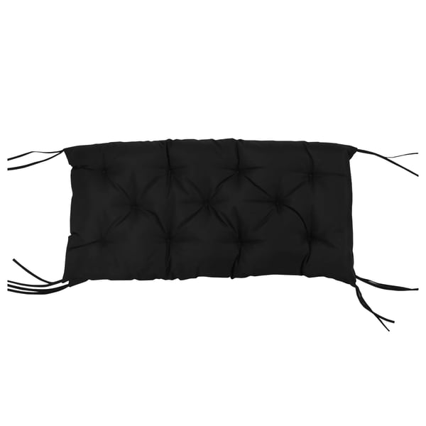 Outsunny 3-sædet Bænkpude, Polyester/Skum, Sort, 100x98x8 cm