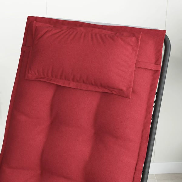 Outsunny 2 stk. Liggedunder Vandafvisende til Havestol - Polster i Polyester til Strandstol, Vinrød, 50x116x5 cm
