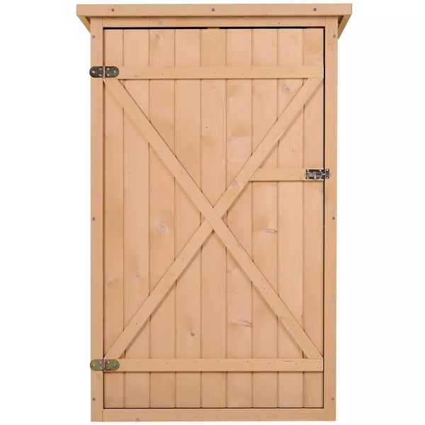 Trädgårdsskjul Verktygsskjul med hyllor, Gran, Naturträ, 75 x 56 x 115 cm