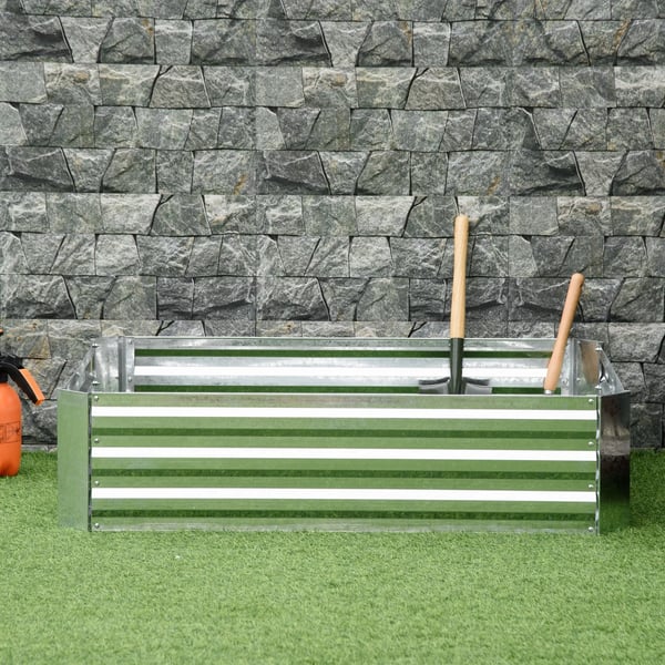 Outsunny Hjbed Galvaniseret Stål Sølv 120x90x30 cm