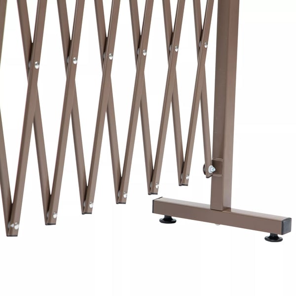Udtrækkeligt Saksgeitter til Afspærring og Espalier - Aluminium, Mørkebrun, 52-405cm B x 103,5cm H