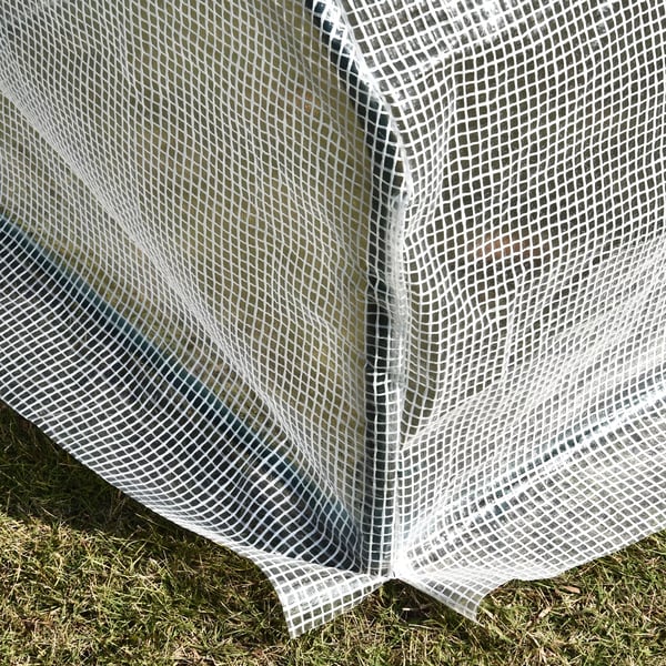 Outsunny foliedrivhus, minidrivhus, UV-bestandig mistbænk, væksthus, tomatdrivhus til haven til opdræt, hvid, 99 x 71 x 60 cm
