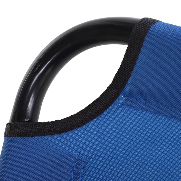Outsunny solstol, havestol med justerbart ryglæn, stål, blå, 188x56x28 cm, ideel til have og altan
