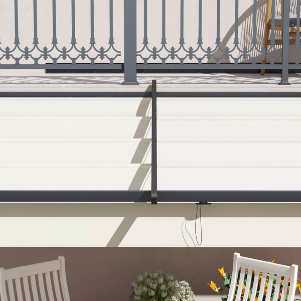 Outsunny Pergola 3x3m, Creme Hvid, Polyester, Vendt`t, Justerbart Tag til Have og Terrasse