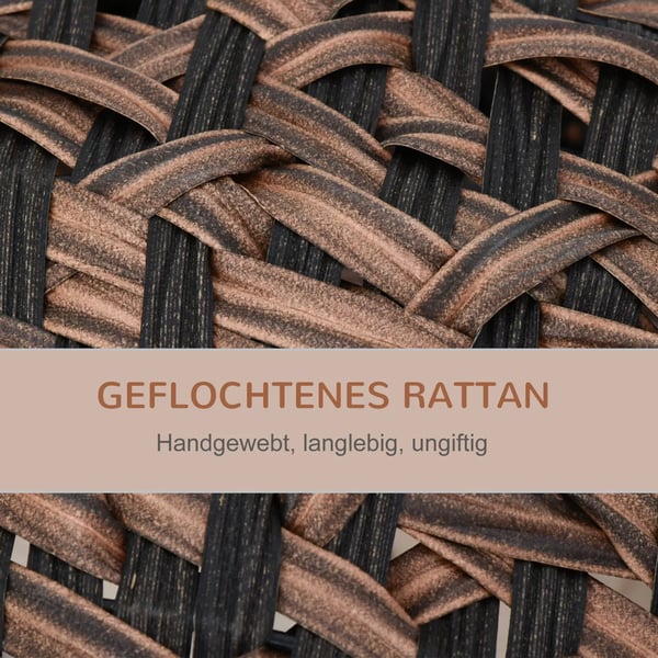 PawHut Rattan Kattehule med Pude i PE-Rattan og Metal - Brun, Ø52x58cm