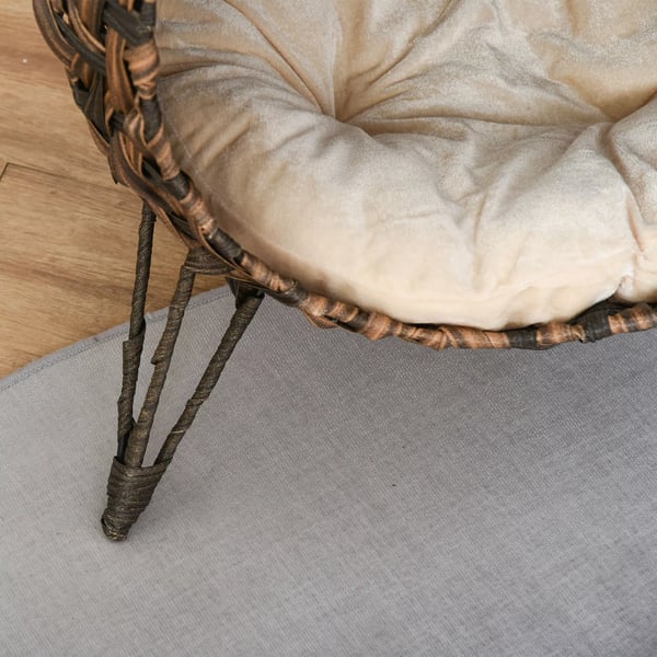 PawHut Rattan Kattehule med Pude i PE-Rattan og Metal - Brun, Ø52x58cm