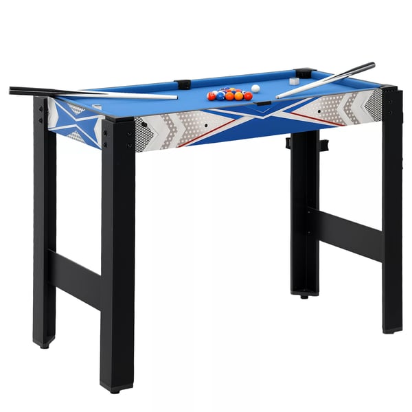 SPORTNOW 5-in-1 Monitoimipelipöytä - Biljardi, Pöytätennis, Jääkiekko, Koripallo, Jousiammunta - MDF, Sininen/Musta, 91x45.5x76cm