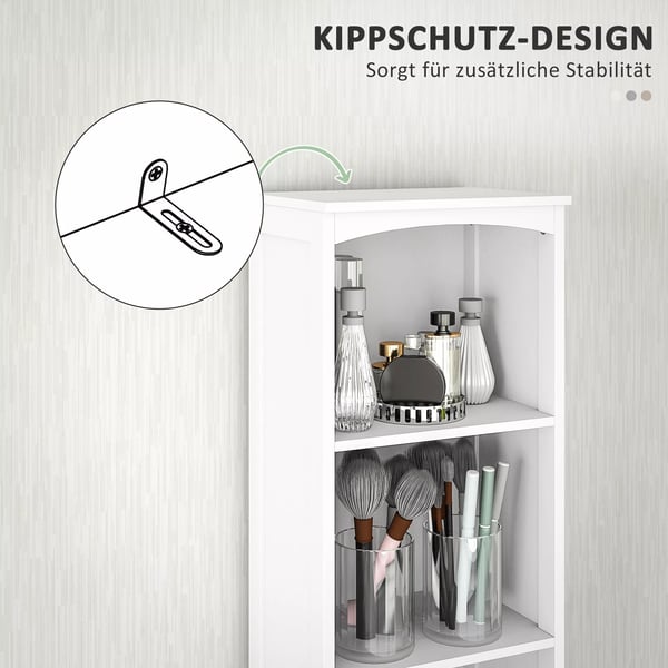 HOMCOM Badevrelsesskab i hvid, 3 hylder, 1 skuffe, MDF, 34x24x170,5cm
