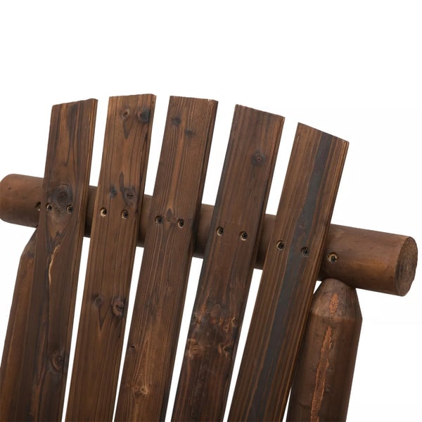 Outsunny havebænk med bord, havemøbler, siddebænk, 2 stole, massivt træ, brun, 157 x 88 x 103 cm