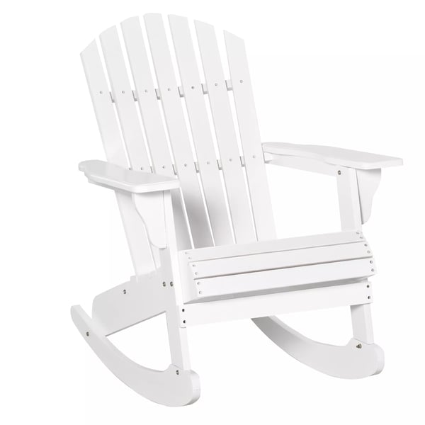 Outsunny Adirondack havestol gyngestol gynge havestol havemøbler balkonstol hvid 77 x 94 x 97 cm Outsunny Adirondack havestol gyngestol gynge havestol havemøbler balkonstol hvid 77 x 94 x 97 cm