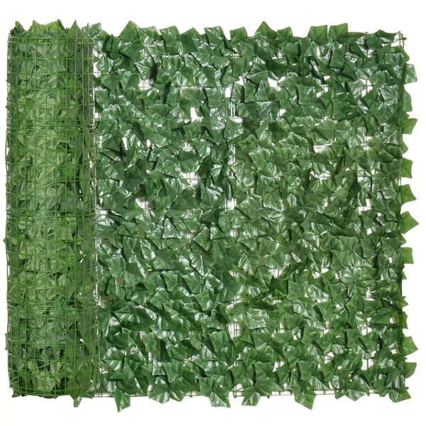 Outsunny Kunstig H''aek, M''orkegr''on, 300x100cm - UV- og vejrbestandigt stof/PE