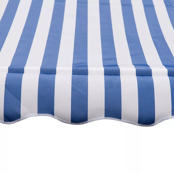 Outsunny markise, ledarmsmarkise, klemme-markise højdejusterbar, 300x150cm, blå/hvid, alu