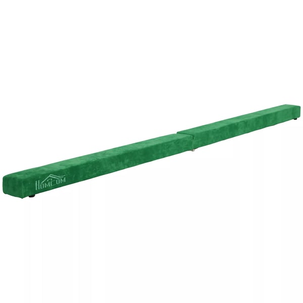 HOMCOM Foldbar Træningsbalk - 210 cm - Grøn Polyester - Balancebom til Gymnastik & Dans - Max 120 kg