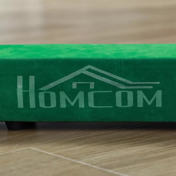 HOMCOM Foldbar Træningsbalk - 210 cm - Grøn Polyester - Balancebom til Gymnastik & Dans - Max 120 kg