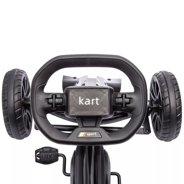 HOMCOM Gokart til børn - Sort, justerbart sæde, håndbremse, frem/bakgear, plastik