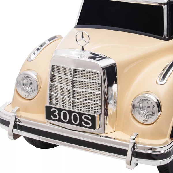 AIYAPLAY Mercedes-Benz 300S Rutschebil til Børn - Beige, Legetøjsbil m. Opbevaring og Anti-Tip Funktion