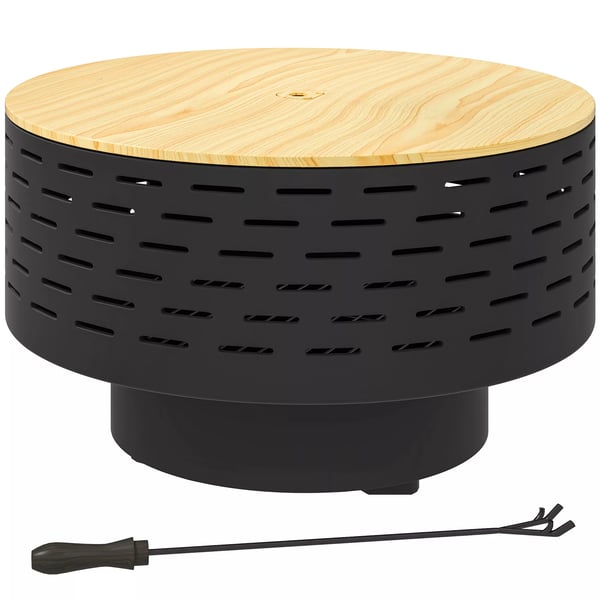 3-i-1 bålsted med grillrist og gnistfang i koksgrå rustfrit stål, Ø60x39cm 3-i-1 bålsted med grillrist og gnistfang i koksgrå rustfrit stål, Ø60x39cm