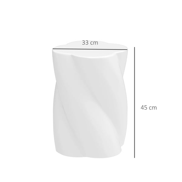 Outsunny Keramik Siddeplads Spiral Hvid - Vejrbestandig, 120kg Belastning, Ø33x45cm Have-/Fodskammel
