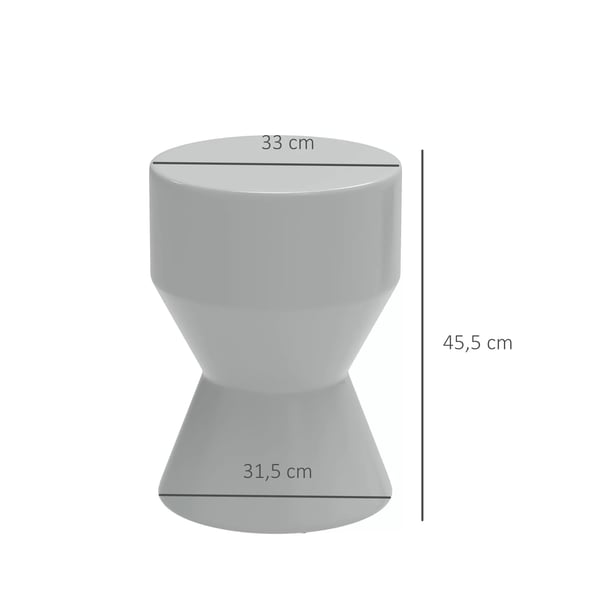 Outsunny Siddepuf i Keramik, Lysegrå Ø33 x 45,5 cm - Vejrbestandig Havepuf, Fodskammel til Udendørs Brug