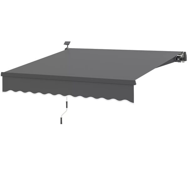 Outsunny parvekemarkiisi 300cm, harmaa, alumiini, integroidut LED-valot, UV-suoja