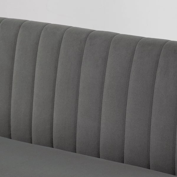 HOMCOM 2-sits soffa, mrkgr gr, polyester