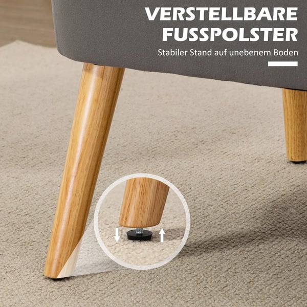 HOMCOM 2-sits soffa, mrkgr gr, polyester