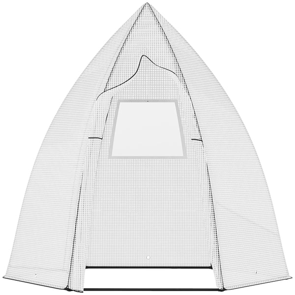Outsunny Mini-drivhus, overvintringstelt med rulledør, til have/altan, vinterbeskyttelse, hvid, 160x140x180 cm
