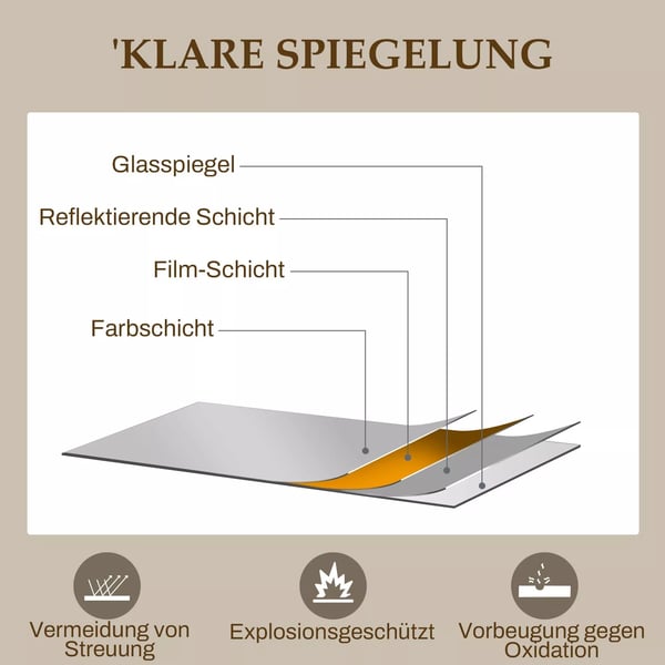 Vægspejl 110x65cm Dekorativt Spejl med Metalramme i Guld - Aluminium/Glas