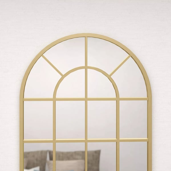 Vægspejl 110x65cm Dekorativt Spejl med Metalramme i Guld - Aluminium/Glas