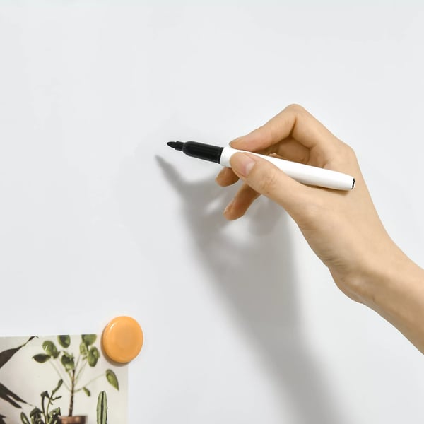 HOMCOM Magnetisk Whiteboard Tavel 60x45cm - Galvaniseret Stål, Aluminium, Inkl. Tusser & Magneter