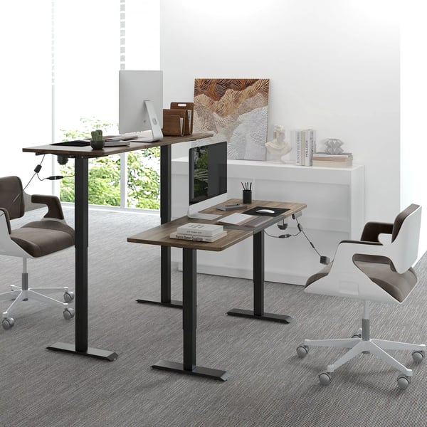 Vinsetto Elektrisk Skrivebord med Motor, Hujjusterbart Bord, Natur/Sort, 140x70x72-116cm