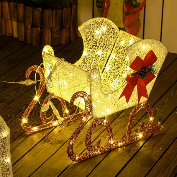 LED poro ja reki joulukoriste 170 valoilla, jouluvalot peura koriste sisätiloihin, ulkona, valkoinen, valkoinen