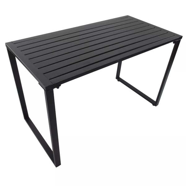 Outsunny udendørs møbelsæt 3-dele bænkesæt havesæt 1 x bord 2 x bænk metal sort 110 x 55 x 70 cm