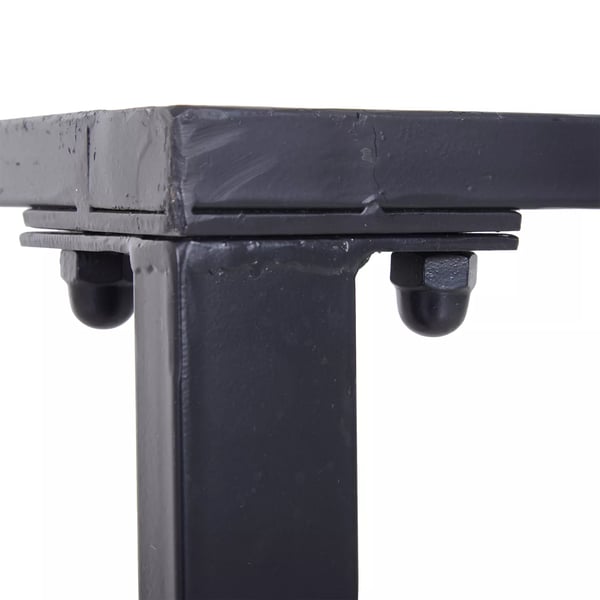 Outsunny udendørs møbelsæt 3-dele bænkesæt havesæt 1 x bord 2 x bænk metal sort 110 x 55 x 70 cm