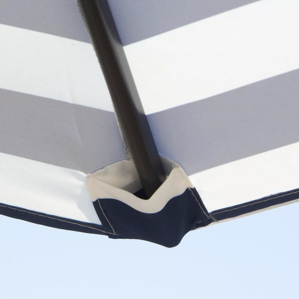Outsunny havesolsejl terrassesolsejl med stålramme, blå striber, Ø230x216 cm, til udendørs brug