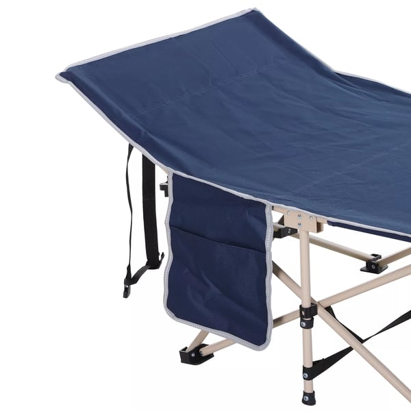 Outsunny Klapseng, Blå, Stål & Oxford, Bærbar Camping Senge med Opbevaringstaske, 190x68x52cm