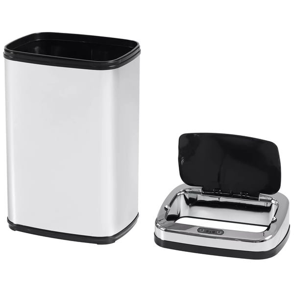 HOMCOM Automatisk sensor-skraldespand, affaldsspand med IR-sensor, 30L, firkantet, valgfri inderspand, rustfrit stål