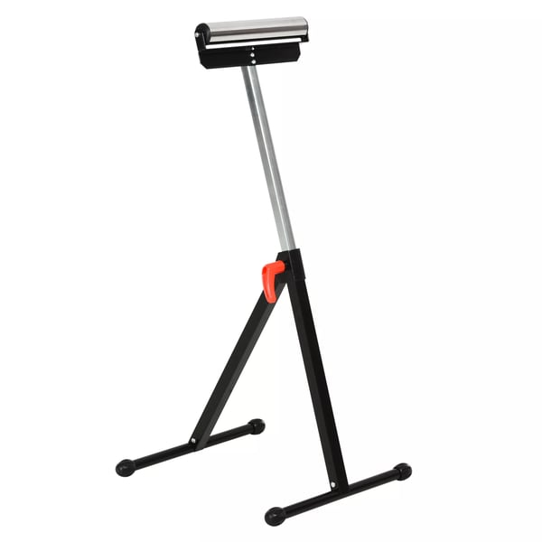 HOMCOM rullbock, höj- och sänkbar stödbock, belastningsbar upp till 90 kg, metall, svart, 44x50x68-110 cm