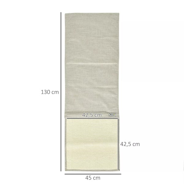 PawHut klösmatta 2-pack, soffskydd för katter, klösmatta i sisal, beige och grå, 130x45x0,3 cm, för fåtölj och soffa